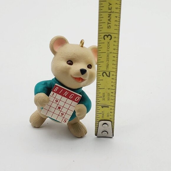 Hallmark Keepsake Christmas Ornament Bear Bingo 1995 Hanging Standing - Picture 5 of 5